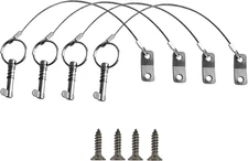 NRC&XRC 4PCS Quick Release Pin Bimini Top Pins 1/4" with Lanyard for Boat Bimini
