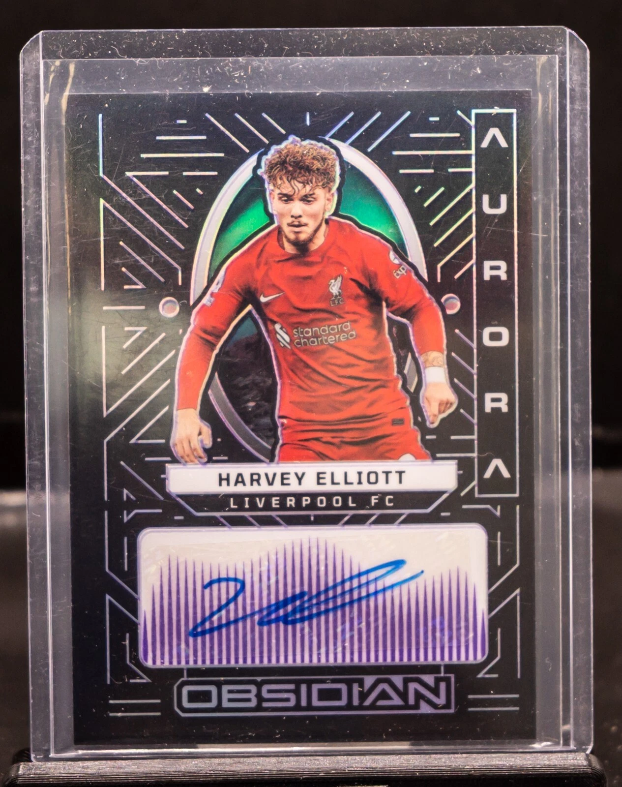 Harvey Elliott 2022-23 Obsidian Purple Electric Etch Aurora Auto 12/50