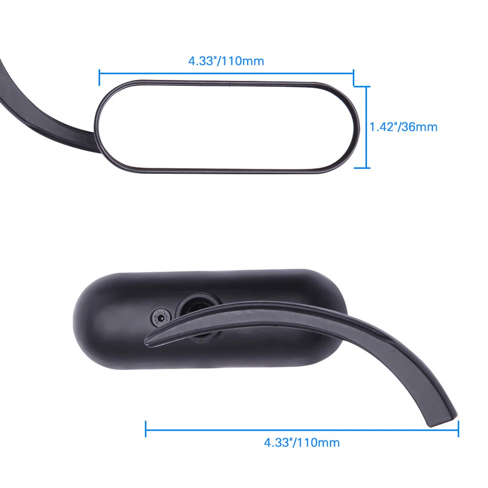 Espelhos retrovisores pretos para motocicleta Harley Sportster Iron 883 1200 48 72 Dyna - Imagem 3 de 4