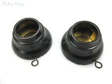 Price & Co 2 Pack Black Metal Screw On Pole Recess Brackets for 30mm Rods Poles