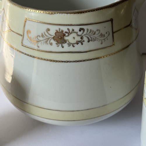Antique MCM Atomic NIPPON Lemonade Set Pitcher &2 Cups Hand Painted Gold Trim - Picture 3 of 17