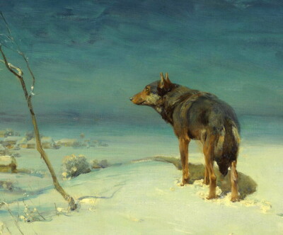 Home Deco Lonely wolf Oil painting Wall Picture Art printed on