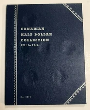 Whitman Coin Folder #9071 Canadian Half Dollar 1911-1936 50 Cents