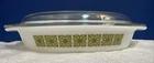 Vintage PYREX Verde Olive Green 1.5Qt Casserole Divided Dish & Lid #28, #945C35