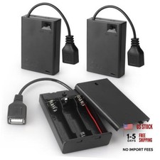 3 PCS 3AA Battery Holder with Switch, USB Output 4.5V Battery Case