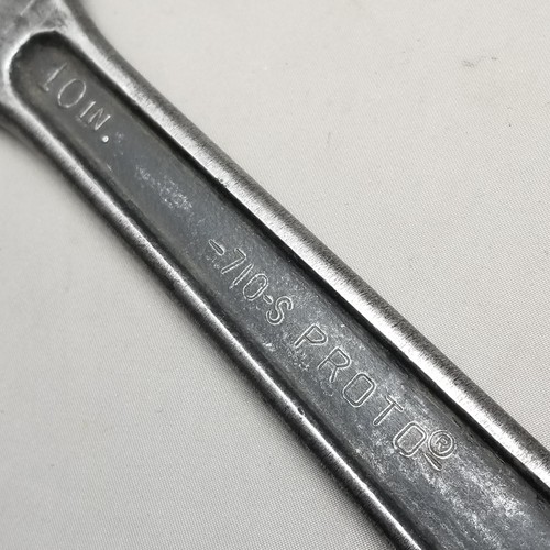 Proto 710-S Adjustable Wrench 10 In Forged Alloy Steel Black USA Made Heavy Duty - Picture 5 of 11