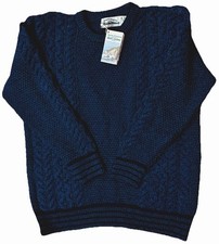 Aran Crafts Merino Wool Cable Knit Fisherman Sweater Green Ireland Mens Size XXL