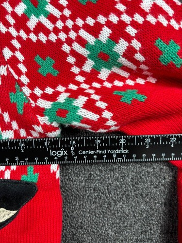 Holiday Time Pullover Herren klein rot Weihnachten Kuh beleuchtet LED hässlich Neuheit - Bild 6 von 7