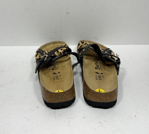 Sandalias de cuero Betula Birkenstock Julie zapatos leopardo pedrería para mujer talla 7 - Imagen 4 de 7