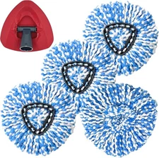 ® 4 Pack RinseClean Spin Mop Replacement Head Refills with 1 Rotating Mop Bas...
