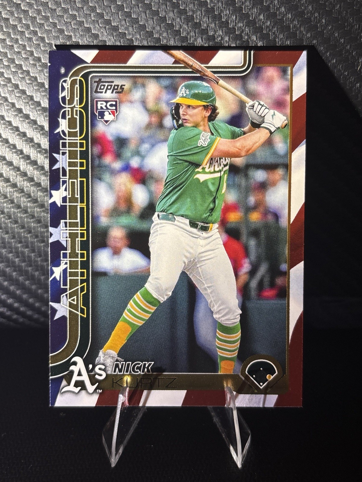 2025 Topps Update Series Independence Day Rookie Nick Kurtz #US201 /76 Athletics