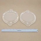 2 Vintage Pyrex 470-C Clear Glass Replacement LID ONLY Tab Handles 6 1/2”