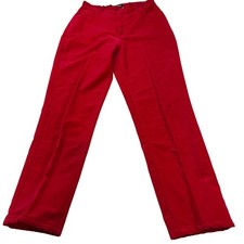 Vintage GUESS Red Velvet Pants Size 32 High Waist 90s Straight Leg Cotton