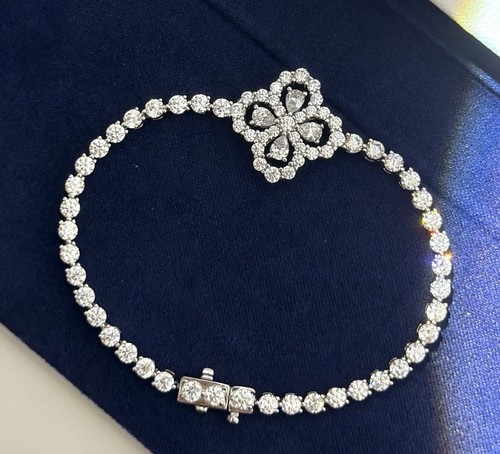 HW Winston Infinite Lily Cluster Four Leaf Harry Tennis Bracelet S925