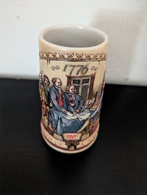 Miller Beer  ''Birth Of A Nation'' 1776 Beer Stein/Mug, 2nd In Series  Series 1992
