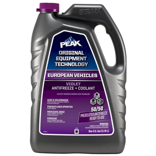 50 50 Prediluted Antifreeze Coolant for European Vehicles 1 Gallon OAT Formula