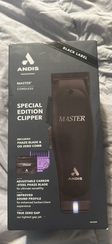 Andis Master Cordless Black Label Special Edition Clipper, Adjustable Blade