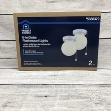 Project Source (2) Count Light 5.78” White Flush Mount Light 2 Pack #5660379 New