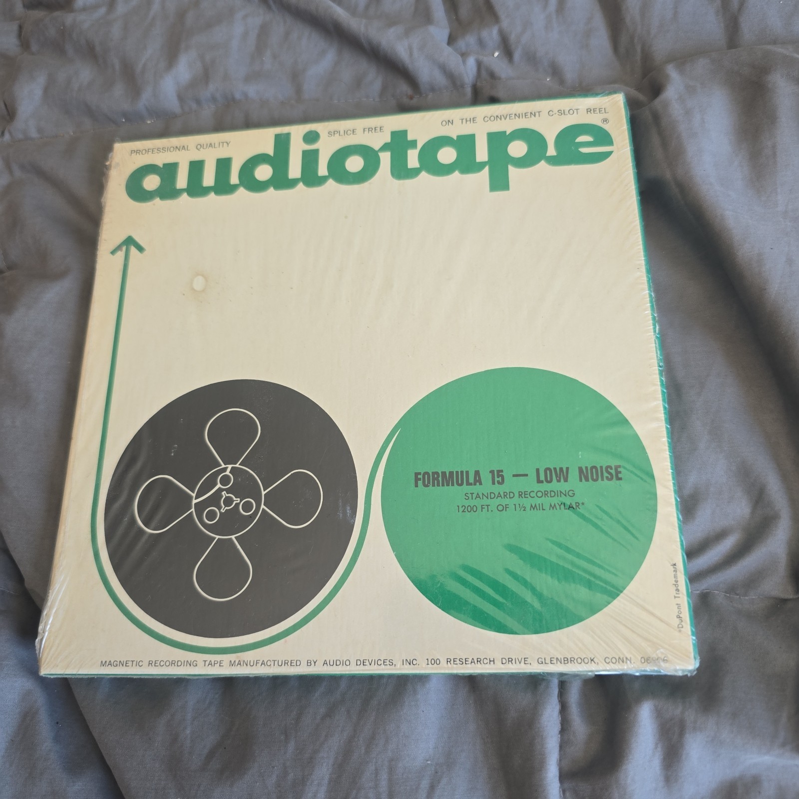 Audiotape Reel 1277 SEALED NEW 1200' 1.5 7" Mylar Formula 15 Low Noise Magnetic 