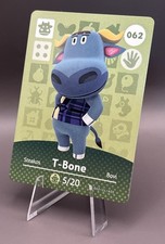 062 T-Bone - Animal Crossing Amiibo Card - Series 1 - Authentic NM