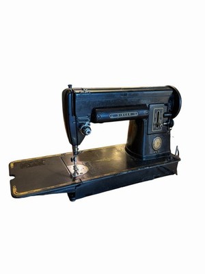 1950's Vintage Singer Sewing Machine Black 301A With Case Buttonholer Attachment