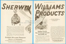 1919 Sherwin Williams Co SWP Cleveland OH WWI Airplane Varnish Vintage Print Ad