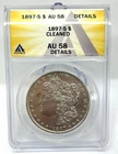 1897-S $1 Morgan Silver Dollar ANACS AU58 Details - Cleaned