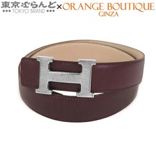 Hermes Constance H Belt Unisex Box Calf Reversible 80cm Purple Safe F