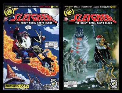 Sleigher The Heavy Metal Santa Claus Variant Comic Lot 1-2 Horror Valentin Ramon