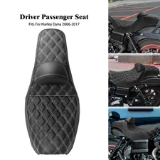 Driver Passenger Seat White Line Fit For Harley Dyna Fat Bob Low Rider 2006-2017
