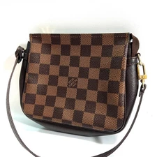Louis Vuitton Truth Mini Cosmetic Pouch Damier Brown Canvas Vintage Authentic