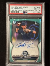 2023 Bowman Draft Colt Emerson Auto Aqua Lava PSA 10 Chrome Refractor #CDACE