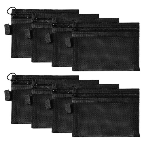 Lot De 10 Trousse De Maquillage Noire YOYEAH - Petites Pochette Zippée Tissu Pour Voyage Et Bricolage