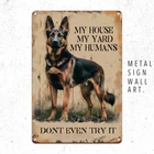 Rustic German Shepherd Dog Guard Tin Metal Signs Home Décor 8x12 Aluminum Wall