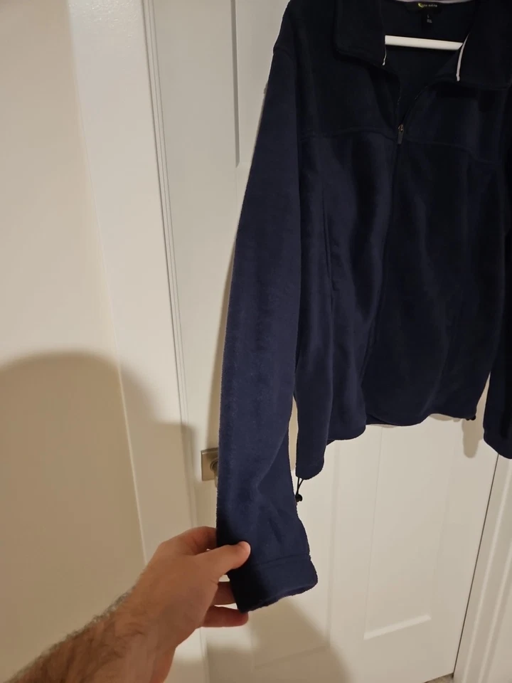 Chaqueta polar con cremallera completa Tek Gear azul marino para hombre talla L Foto 3 de 4