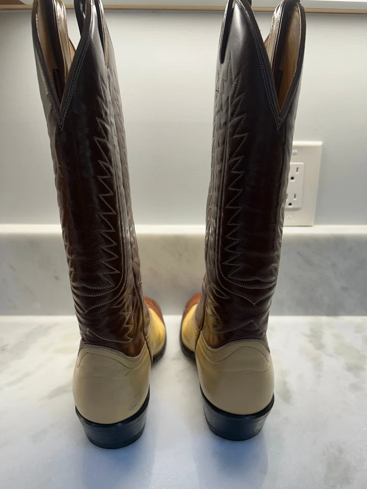 Botas de Vaquero Tony Lama Para Hombre Vintage, Estilo 6214, Talla 6D, Punta de Ala Punta de Piel de Serpiente Foto 2 de 4