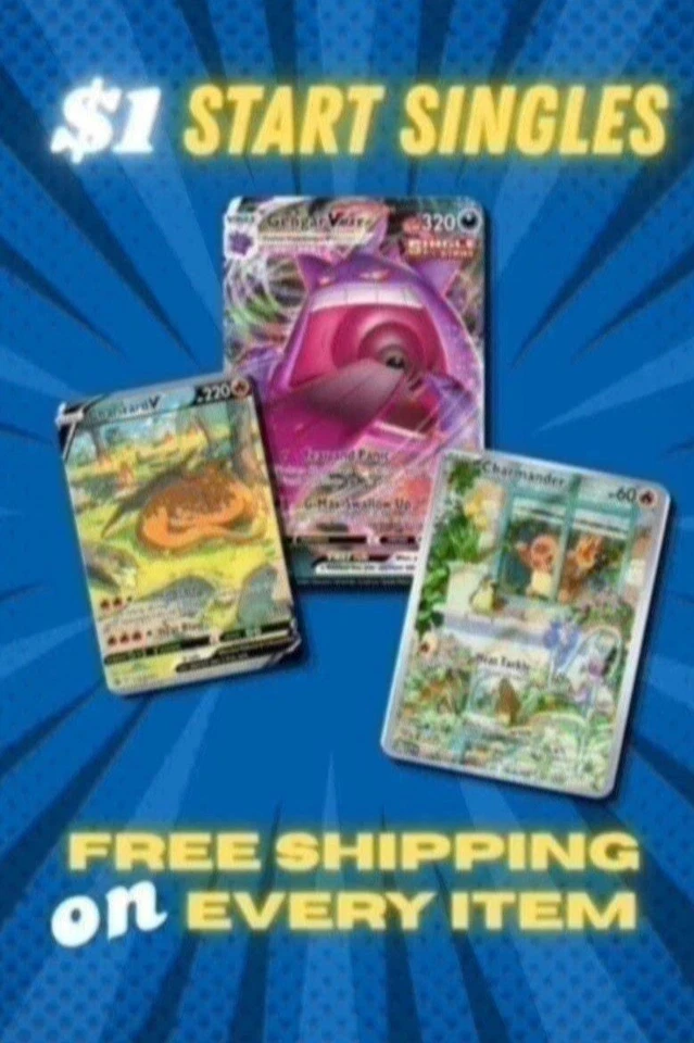 $1 START SUDDEN DEATH POKEMON SINGLES & FREE SHIPPING ON EVERY ITEM