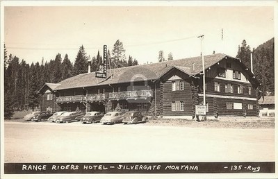 Silvergate MT Range Riders Hotel 1940s RPPC Photo Postcard COPY