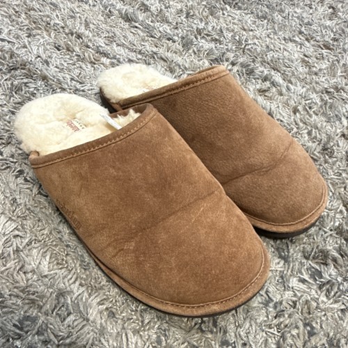 Staheekum Alpine Men's Tan pig Suede Shearling Lined Mule Slippers 13 M  - Picture 3 of 12