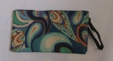 Paisley Cosmetic Makeup Toiletry Travel  Bag~Pencil Arts Crafts Pouch~Vinyl~NEW