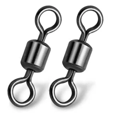 100pcs Fishing Barrel Swivels Stainless Steel Rolling Solid Ring 9LB-1320LB
