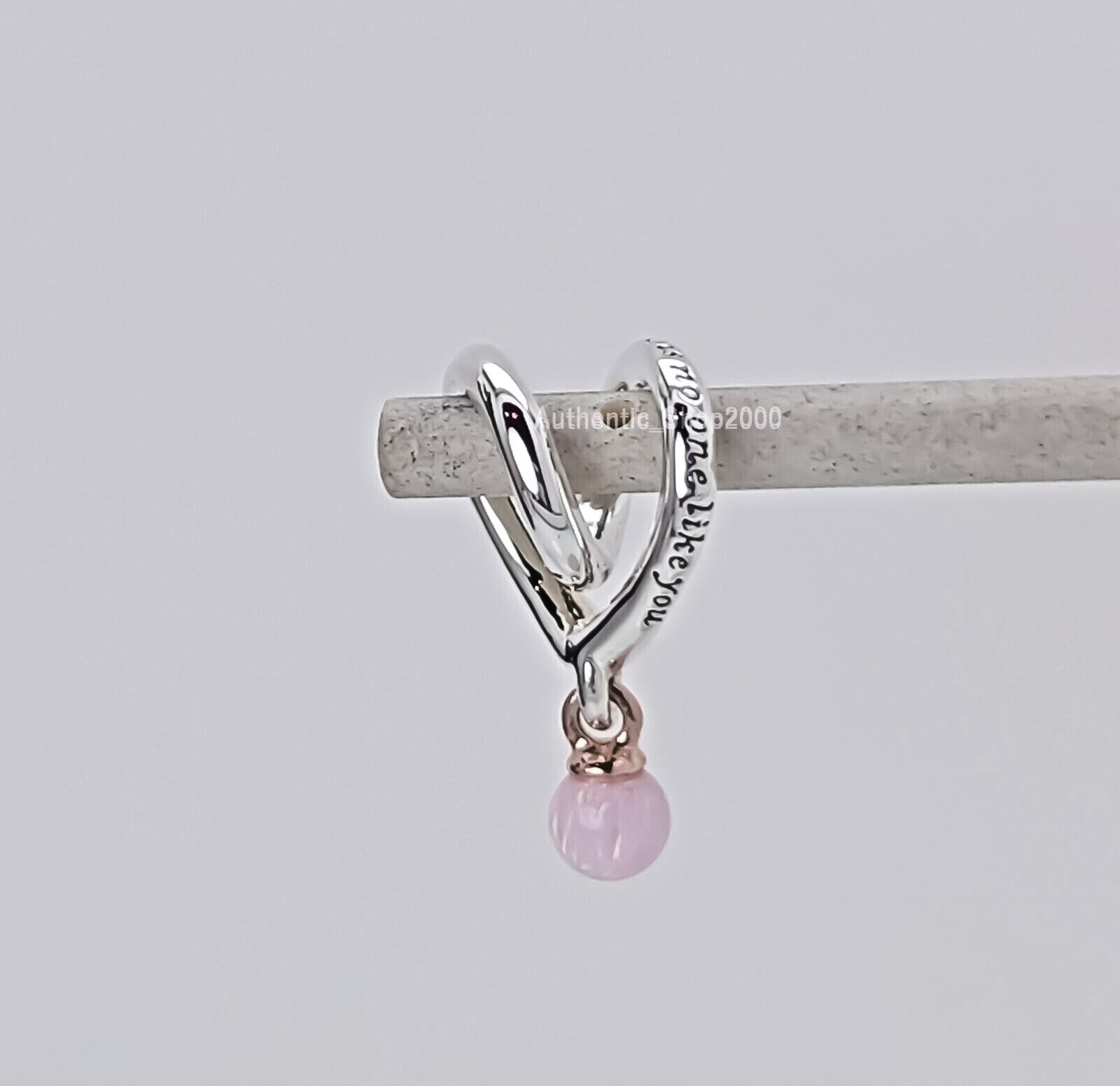 New 100% Authentic PANDORA Two-tone Wrapped Heart Mom Pink Opal Charm ...