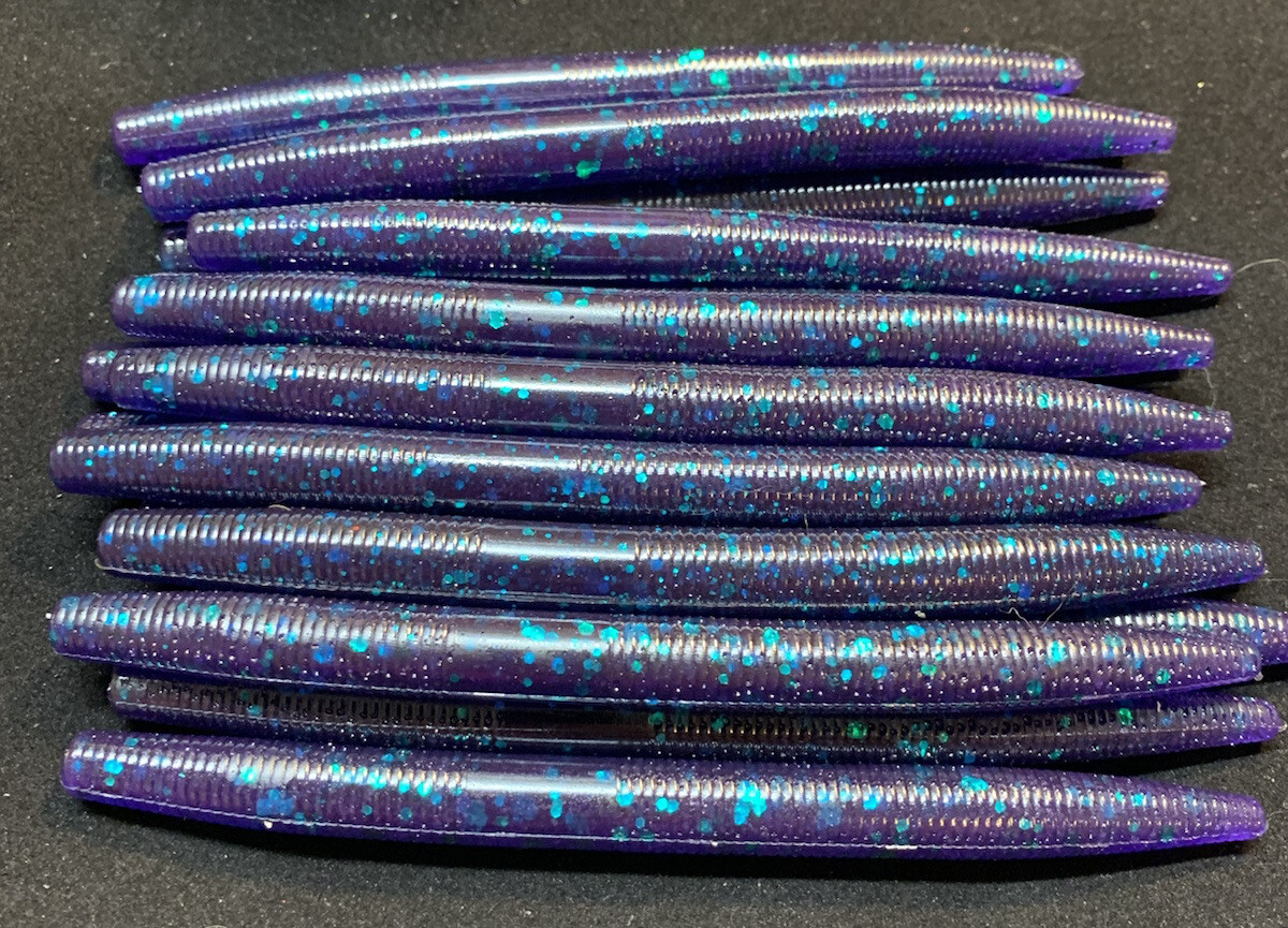 50pc 5” June Bug Senko Style Soft Plastic Finesse Bass Fishing