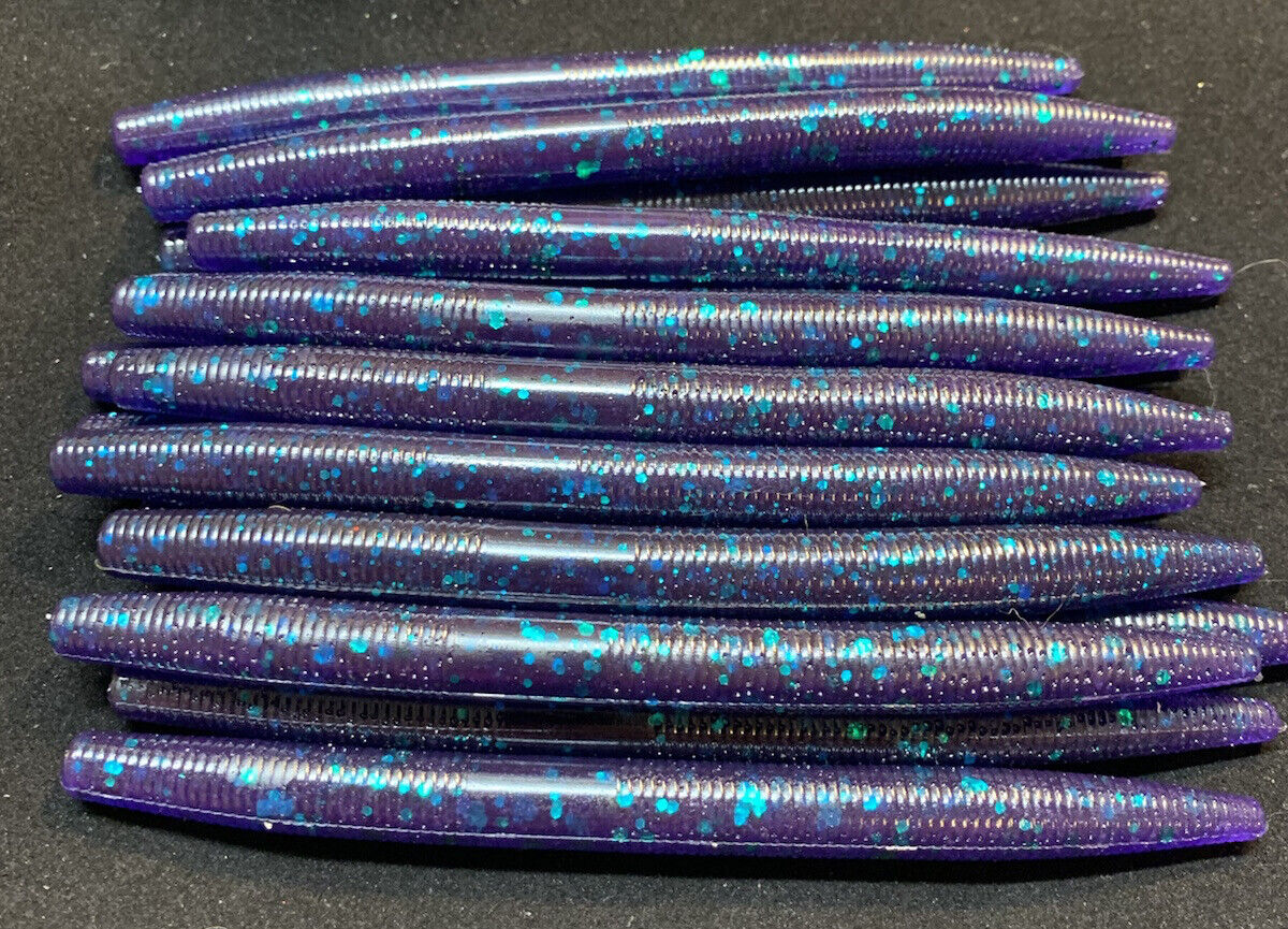 25ct 5 inch June bug purple Senko Style Stick bait Soft Plastic Bass Fishing