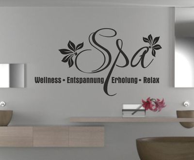 Wandtattoo Wandaufkleber Aufkleber Bad WC Tattoo Wellness Relax Spa Ruhe 12