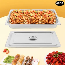 4 Pack Premium Stainless Steel Hotel Pans for Catering & Food Service