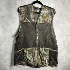 Walls Vest Mens Medium Brown Realtree Camo Mesh Zip Up Hunting Outdoor Pockets