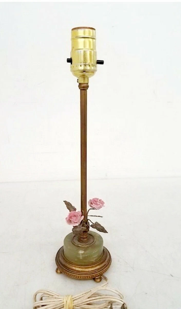 RARE Antique B.S. Co. New York 22k Gold Plated Victorian Jade