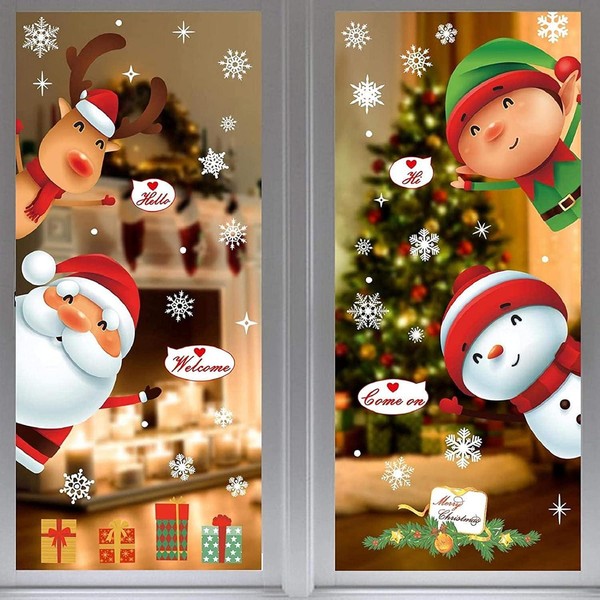 Weihnachtsdeko Aufkleber Fensterbilder Weihnachtsmann Winter Dekoration-image