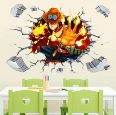 Stickers one piece ace Autocollants Manga 50×70 Cm - Photo 1/4